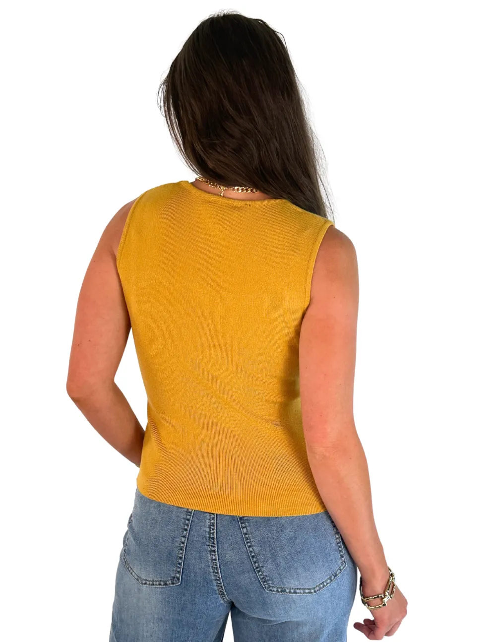 Square Neck Tank Mustard