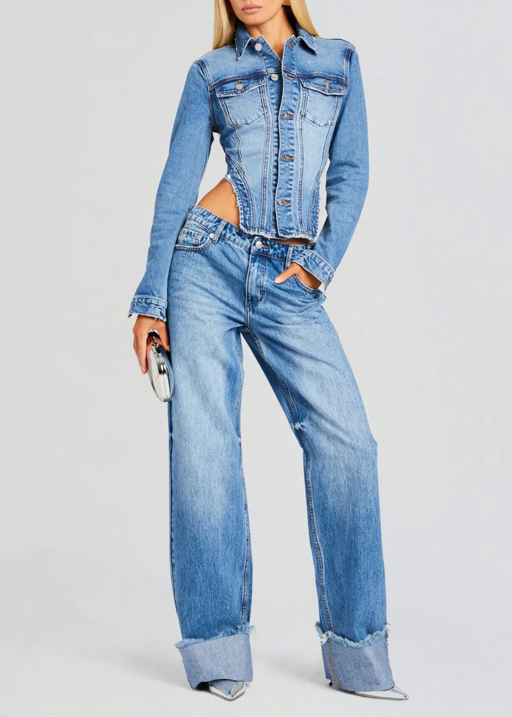 Corset-inspired Denim Jacket