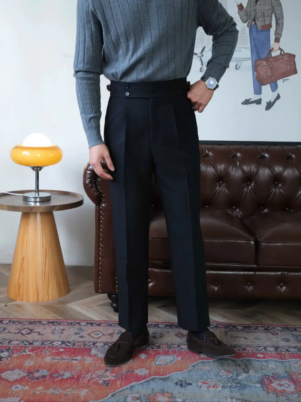 Smart Elastic Side Tab Trousers