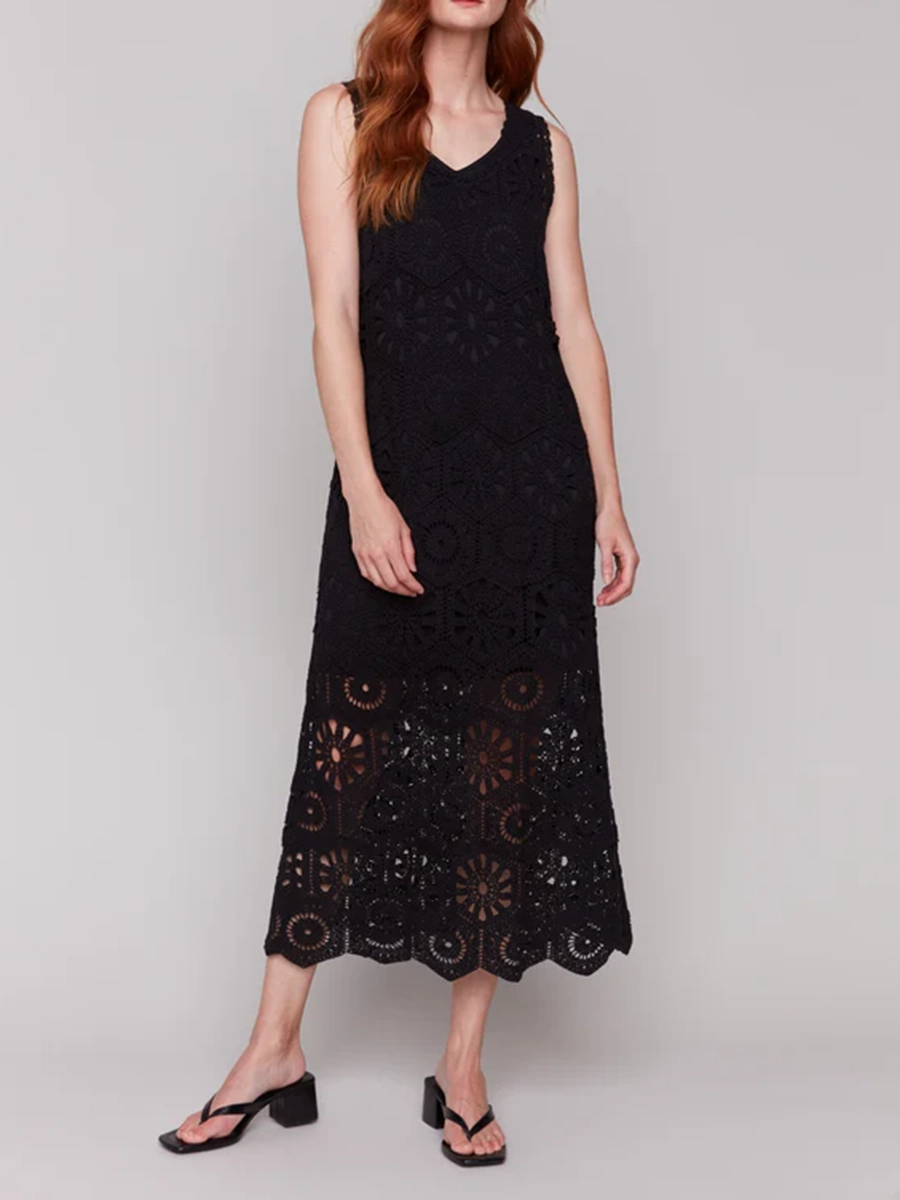 Cotton Casual Hollow Dress For Women