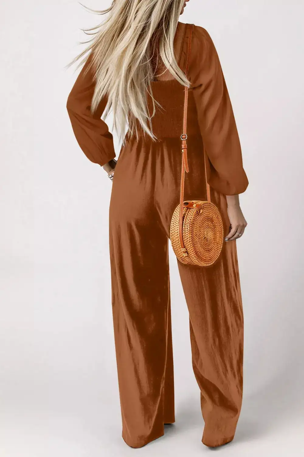 Modern Smocked Wide Leg Jumpsuit