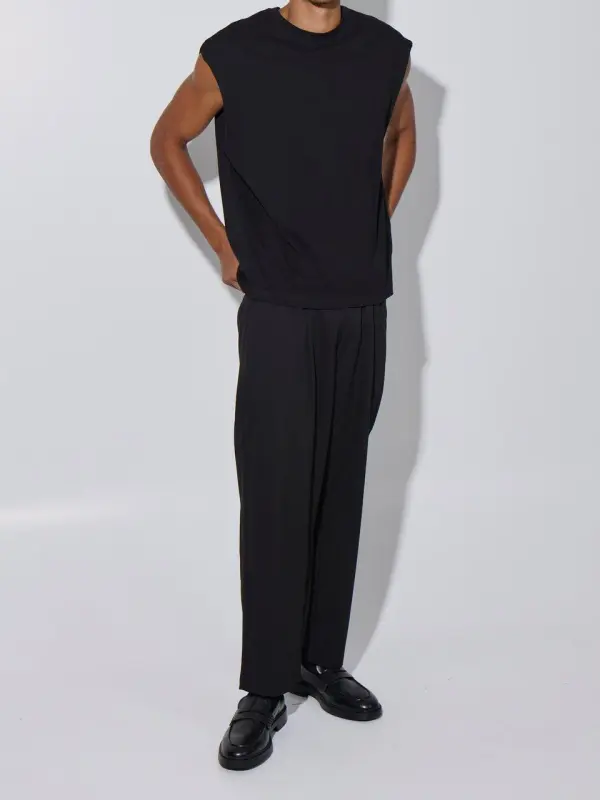 Leisure And Comfortable  Versatile Black Tank Tops