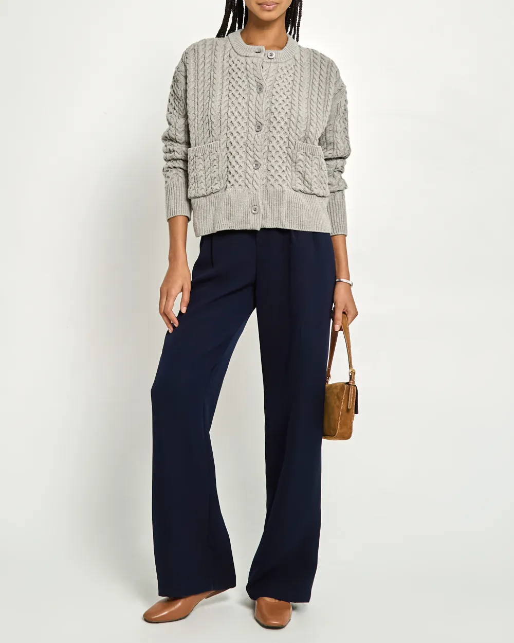 Cable Knit Button Cardigan