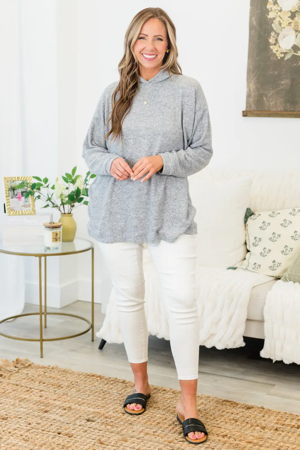 I Am On The Go Top, Heather Grey