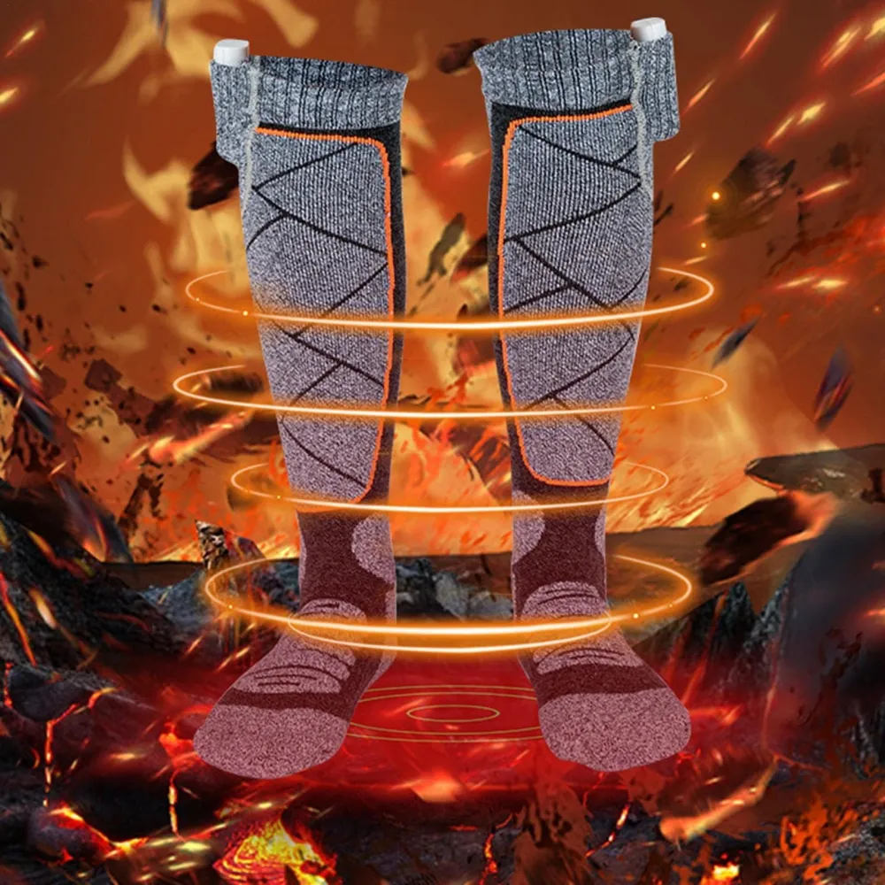 Full Sole Heated Socks Ski Electric Rechargeable Thermal Socks