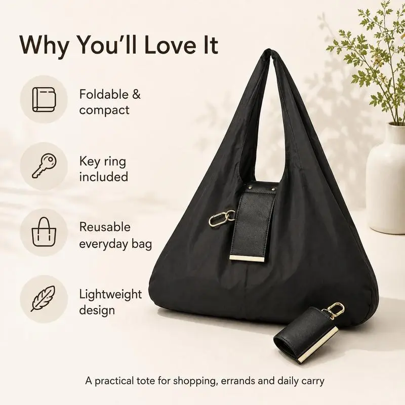 💥2026 HOT SALE💥Foldable Keychain Bag – Reusable Expandable Shopping Bag with Key Ring