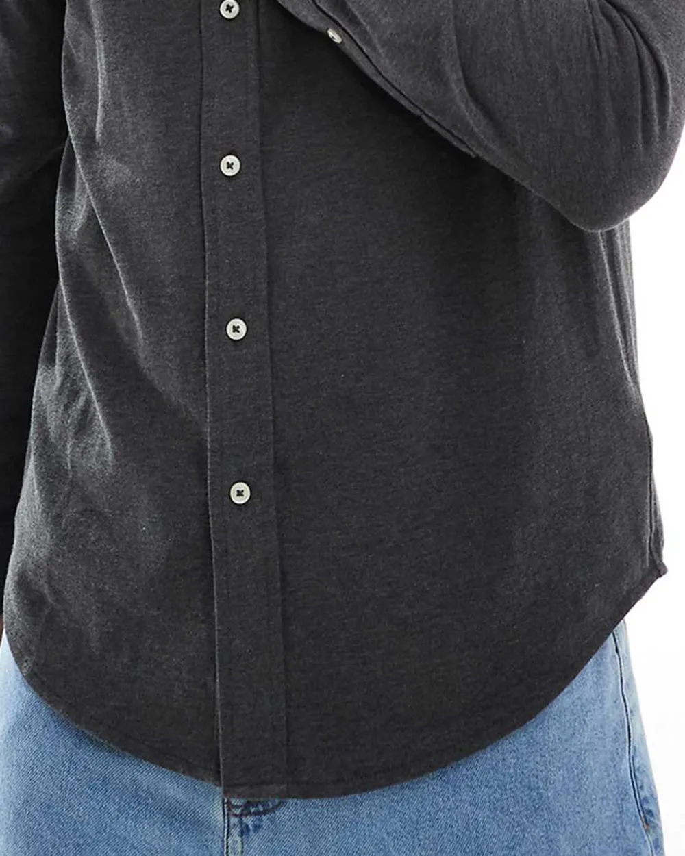 Pique Shirt In Charcoal Marl