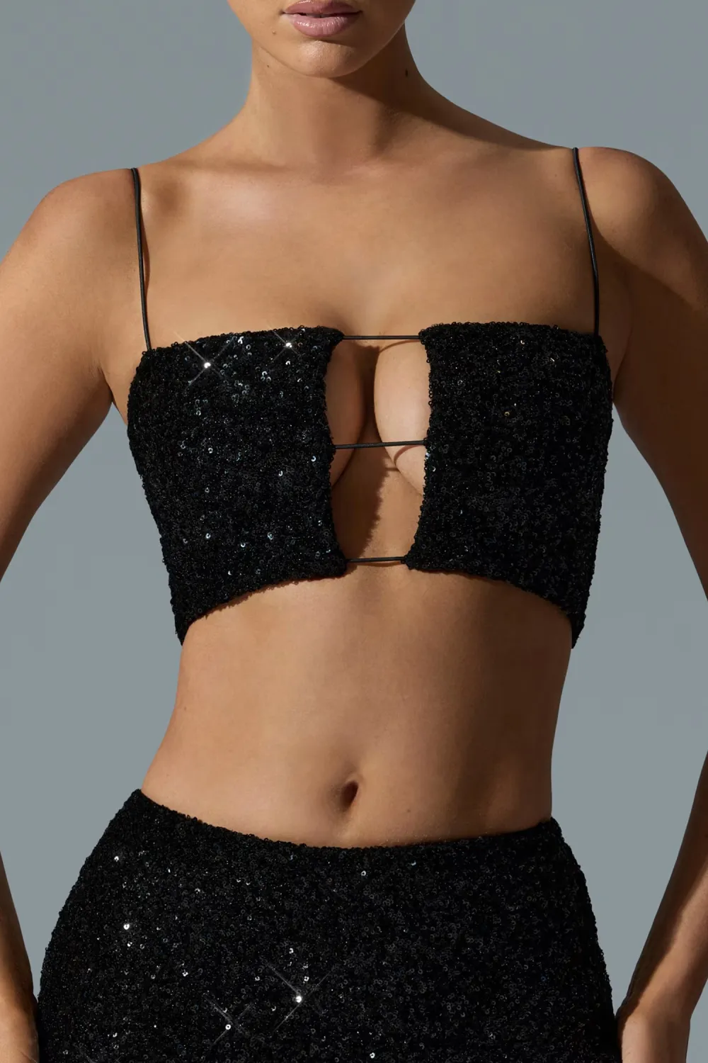 Versatile Square Neck Sequined Camisole