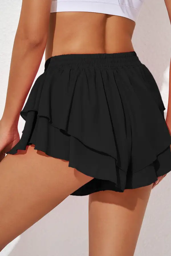 Ruffle Tiered Overlay Skirt