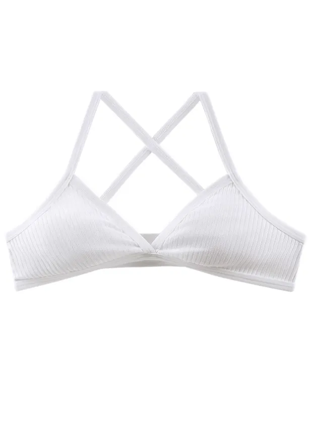 Wireless Sports Bra Comfort and Style with Cross-Strap Bra & Bralette