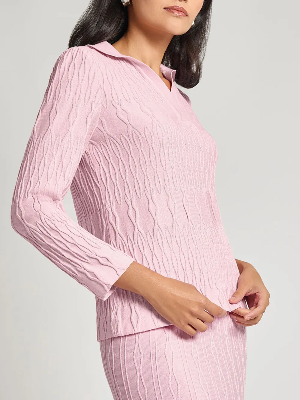 V-Neck Geometric Pattern Tunic