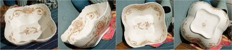 Late 1890s ~Collectible English Antique IRONSTONE Serving Pieces ~ W.A.A. (William Alsager Adderley) & Co Earthware ~ FLORENTINA ~Fine China