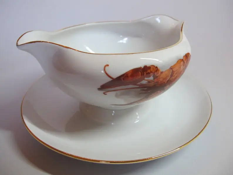 J K W, BAVARIA, sauce bowl with trivet, West Germany, circa 1960