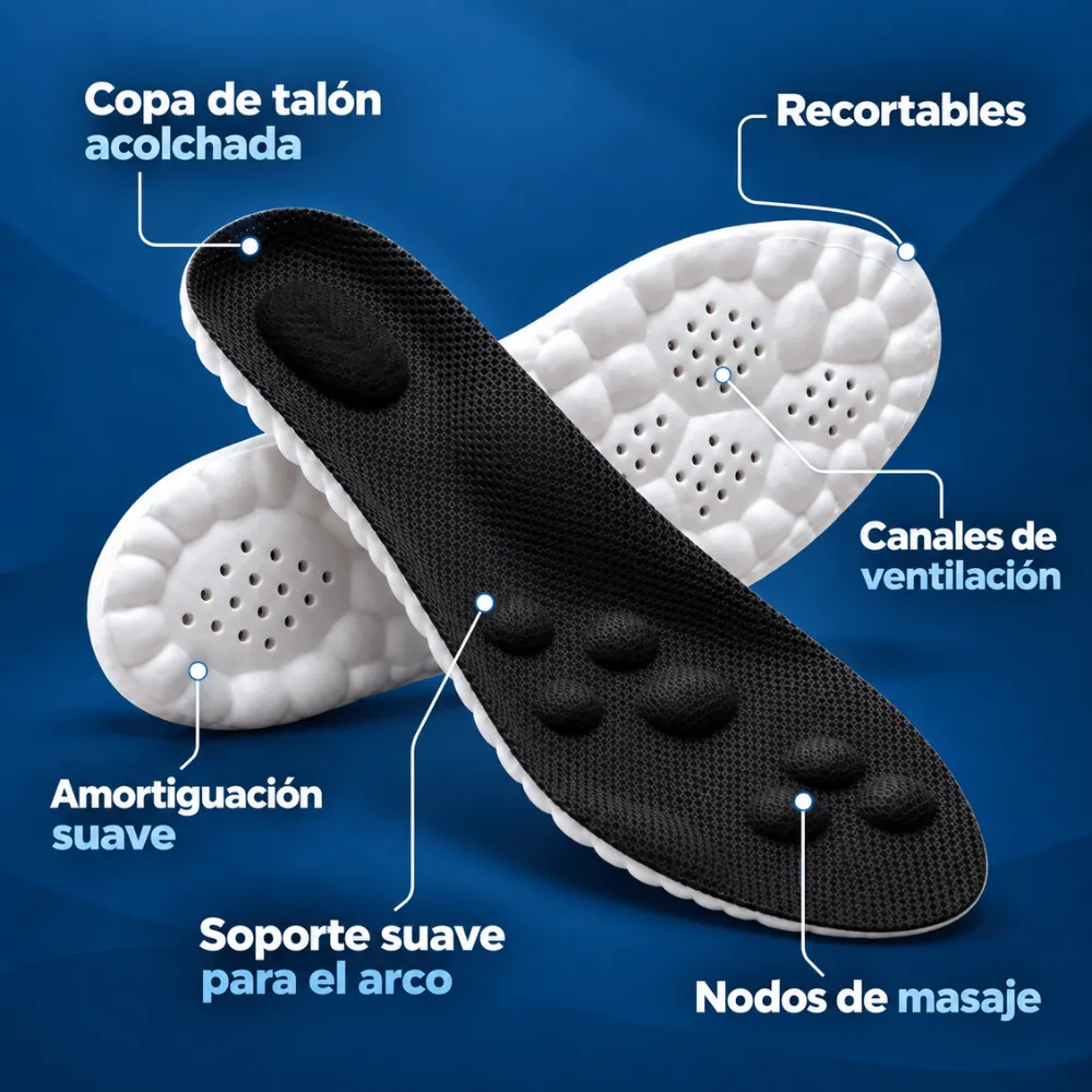 High elasticity shock absorption, sweat absorption, odor prevention, plus size men's and women's sports insoles
