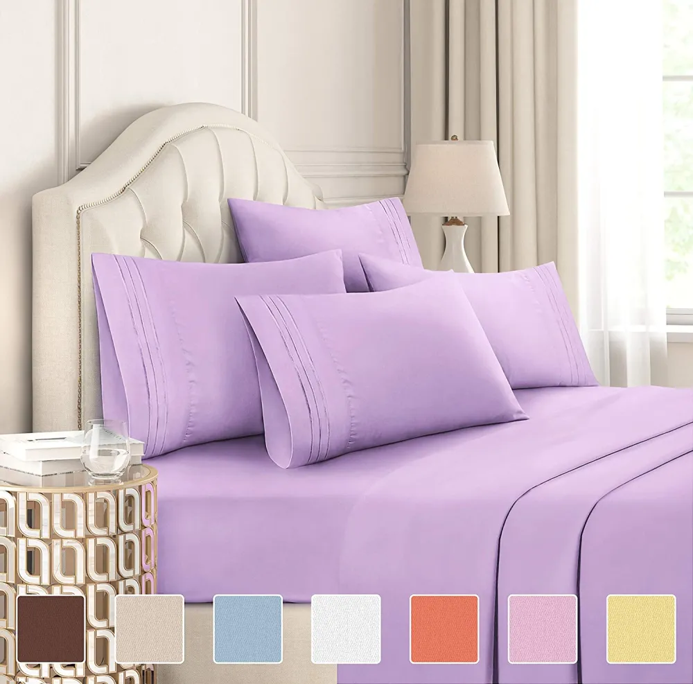 4/6 Piece Bed Sheets Set- Extra Soft - Deep Pockets - Easy Fit - Breathable /Cooling - Wrinkle Free