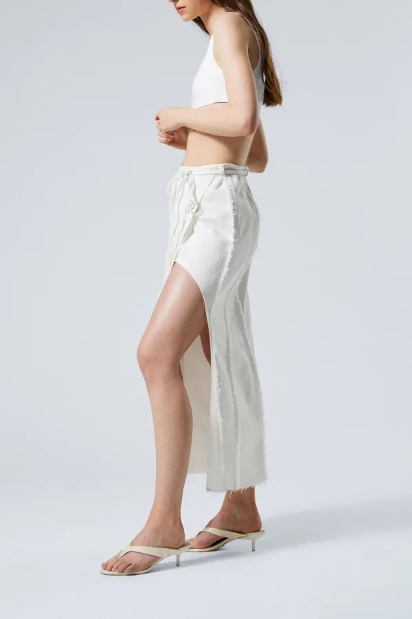 Tied Slit Maxi Skirt