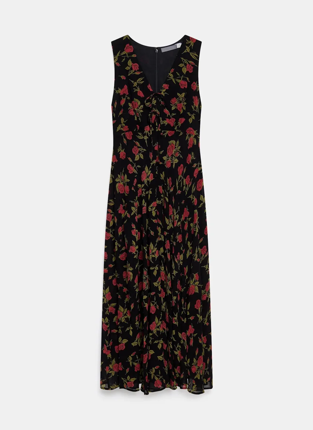 Casual Style Rose Print Midi Dress
