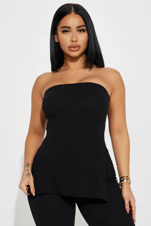 Highly Recommend Ribbed Pant Set - Black