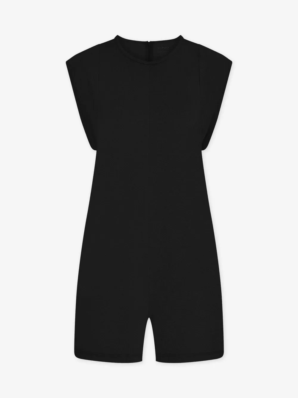 Black Simple Sleeveless Pocketed Romper