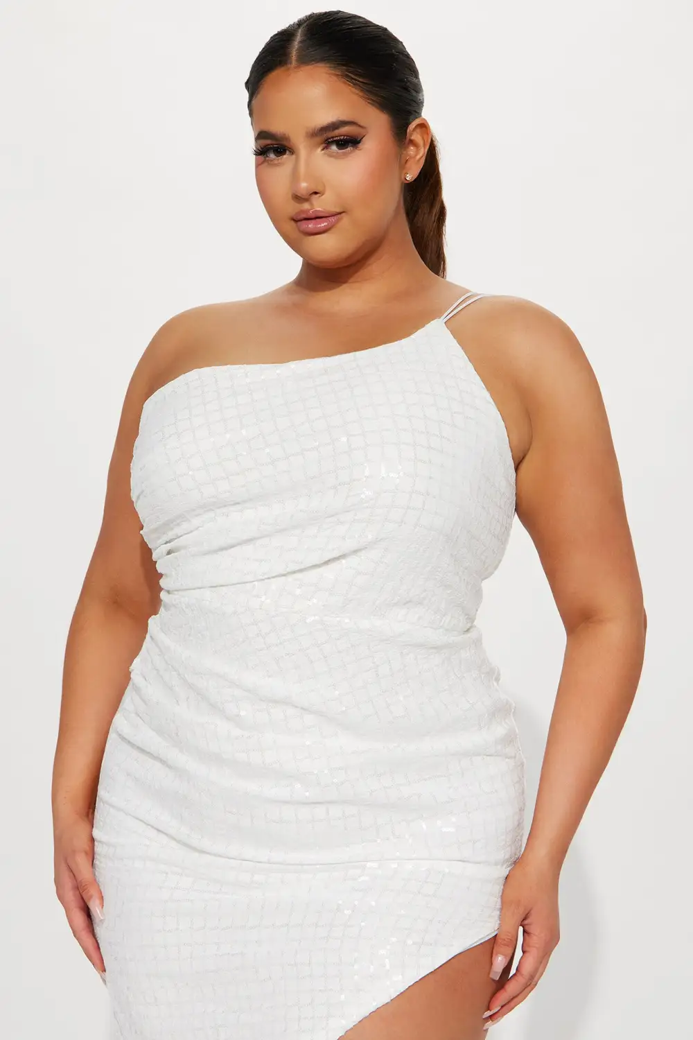 Samba Street One Shoulder Midi Dress - White