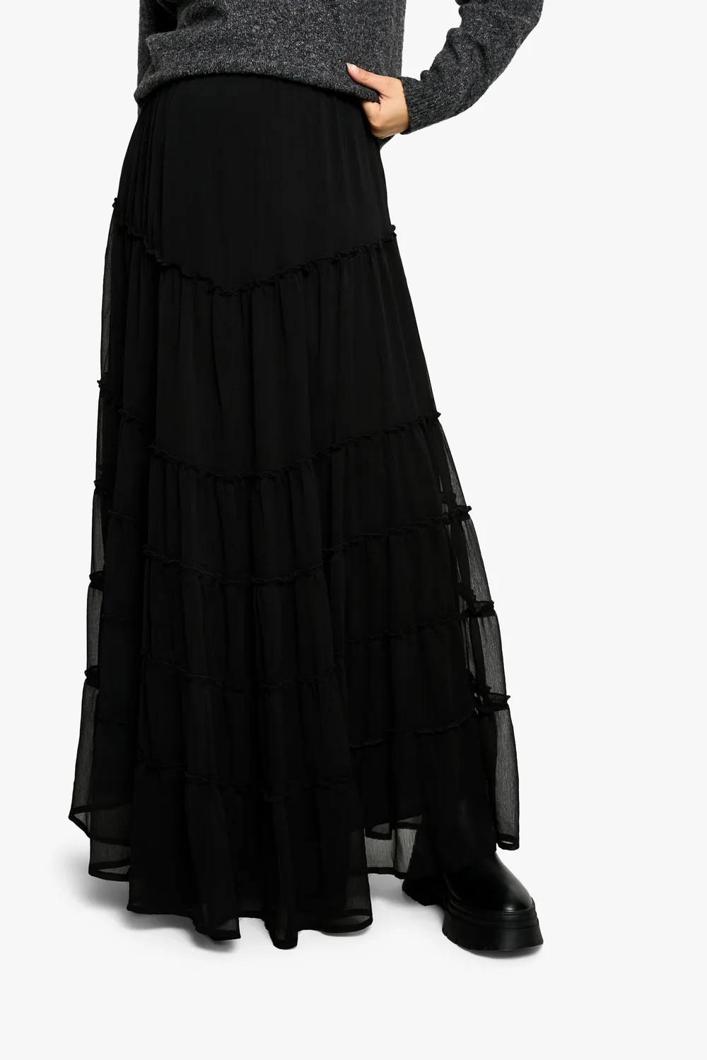 Black Light Chiffon Women's Skirt