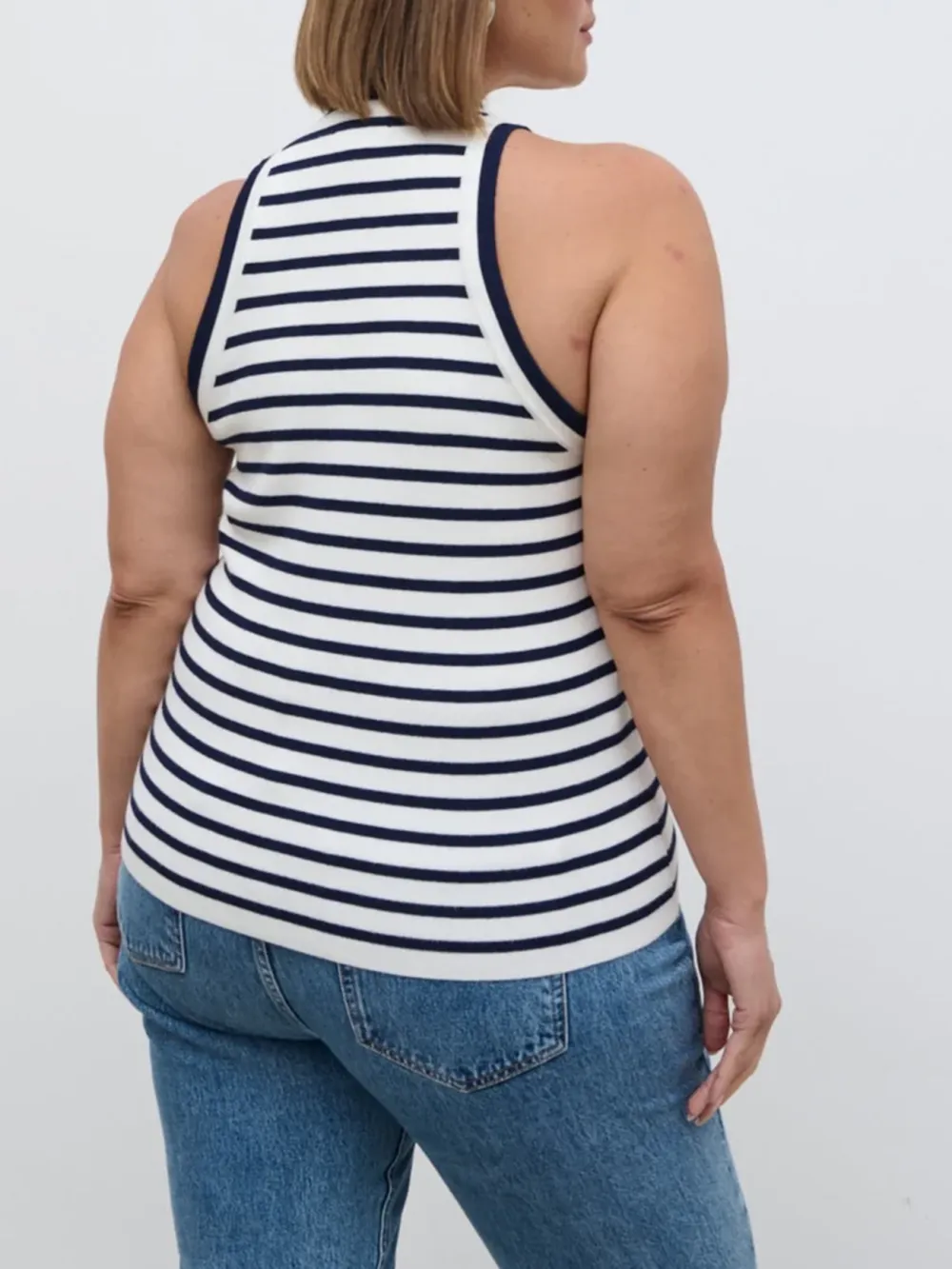Stripe Knit Racer Top Curve