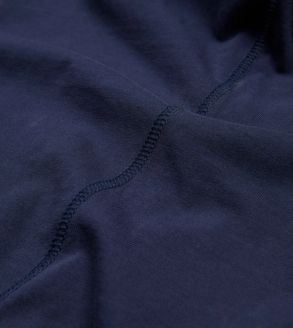 Casual Style Navy Cotton Crew Neck Hiking T-Shirt