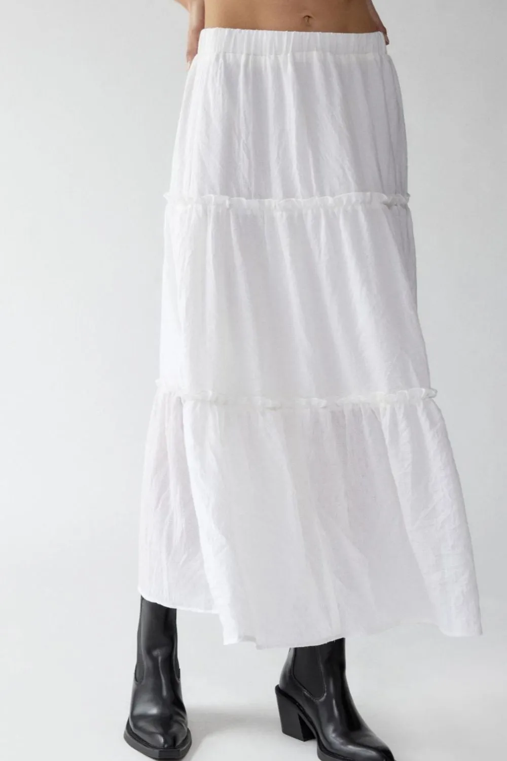 Frill Elastic Waist Mystique Skirt
