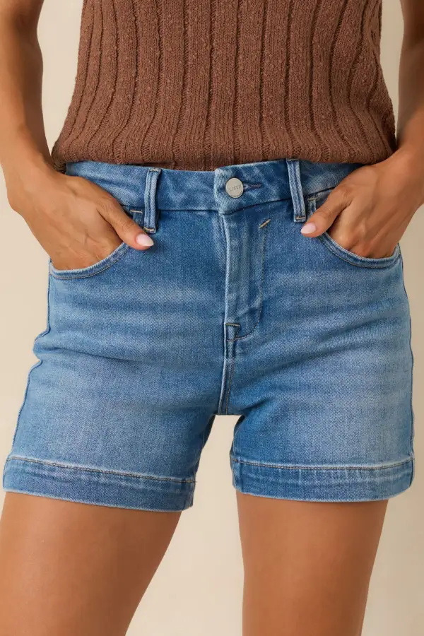 Trip Ready Medium Wash Denim Shorts