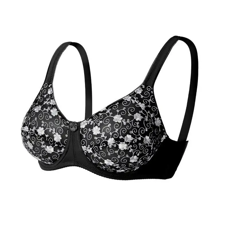 Flower Embroidery Full Coverage Bra