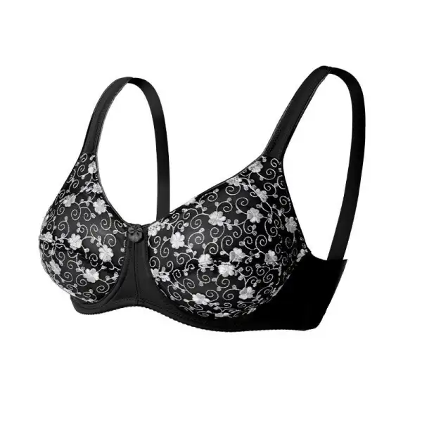 Flower Embroidery Full Coverage Bra