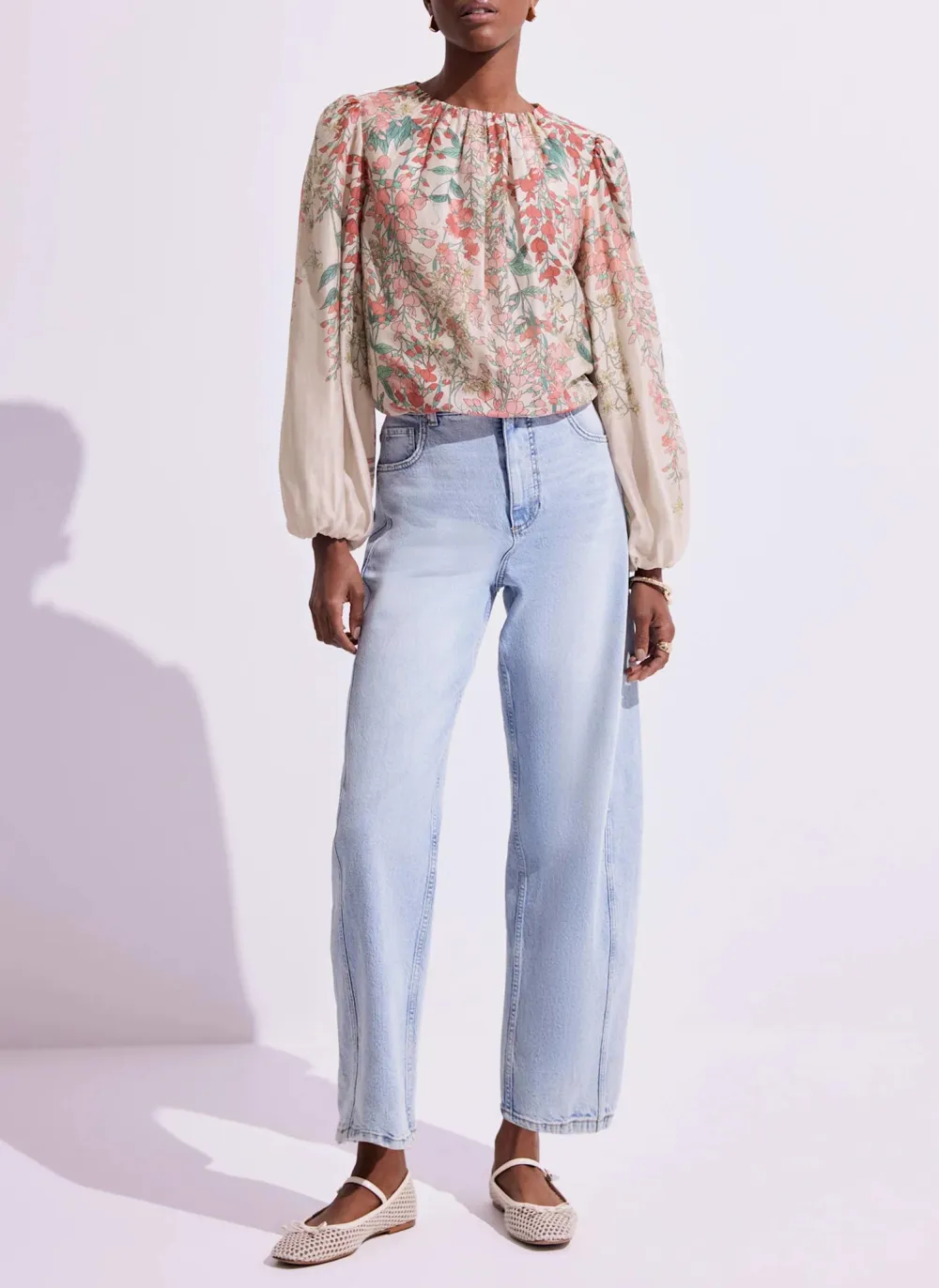 Casual Style Pink Floral Print Top