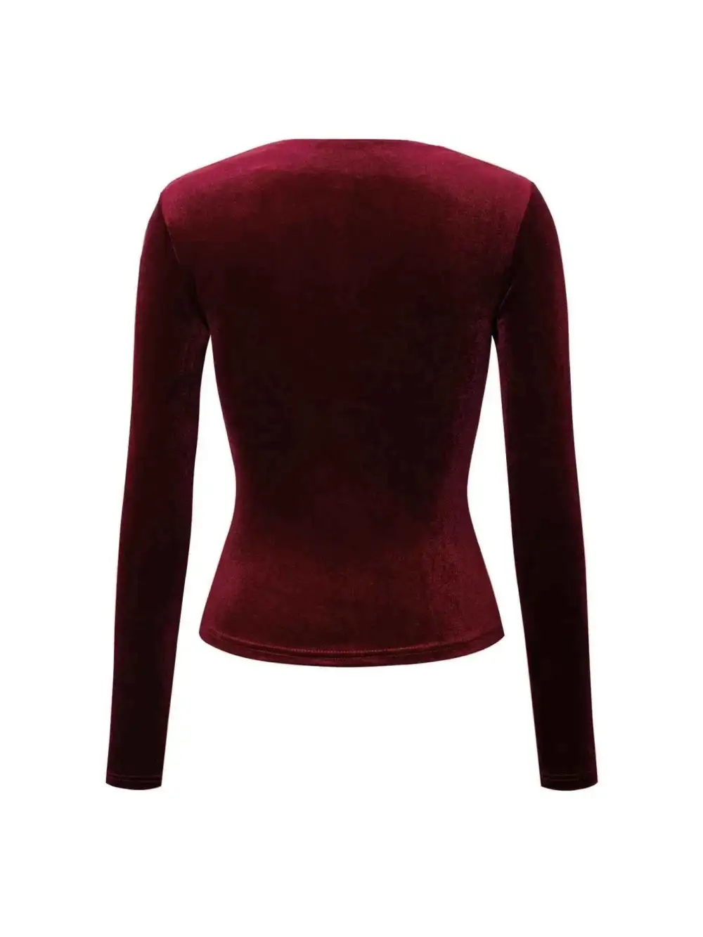 Velvet Long Sleeve Square Neck T-Shirt