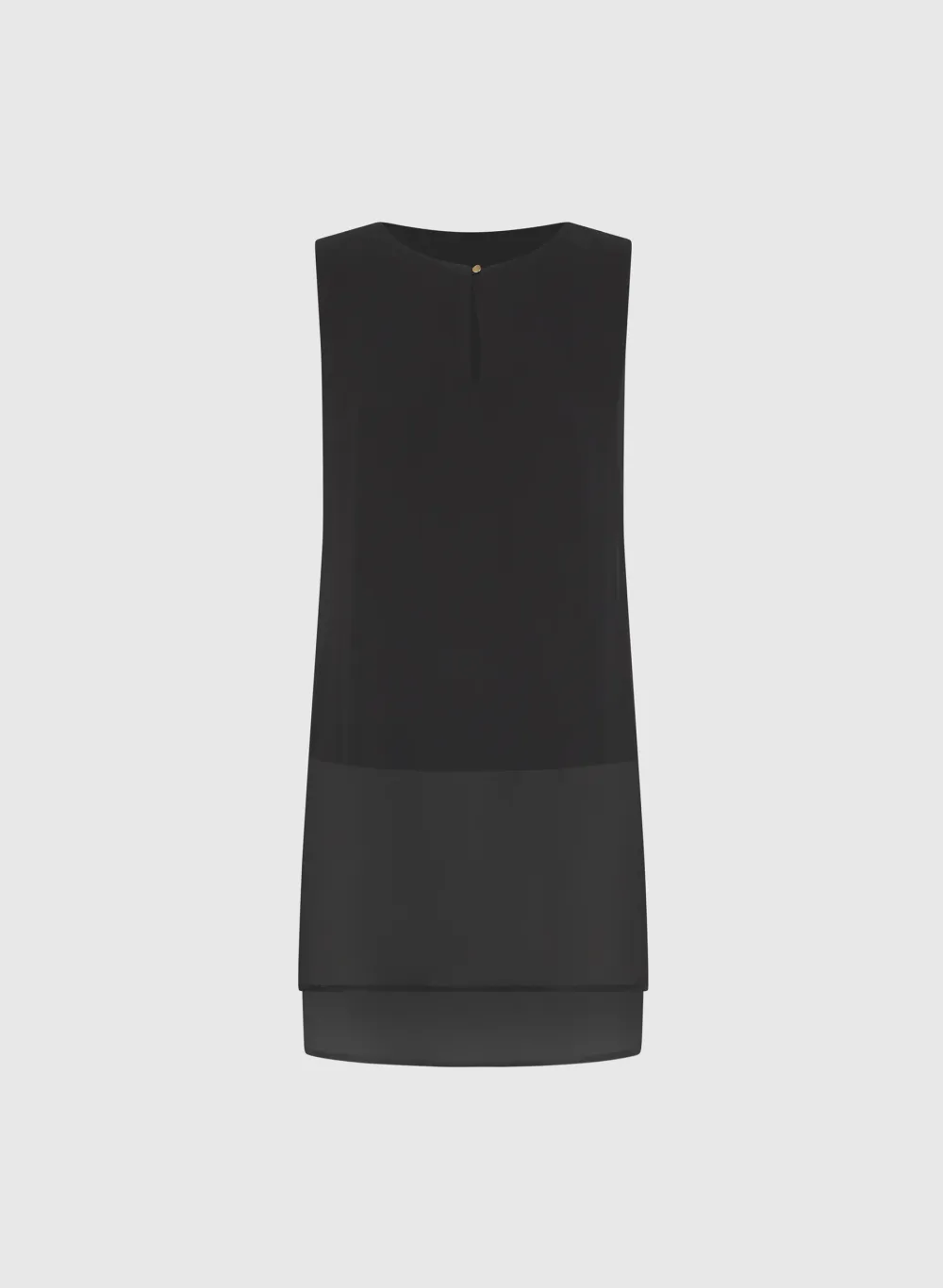 Asymmetric Black Chiffon Top