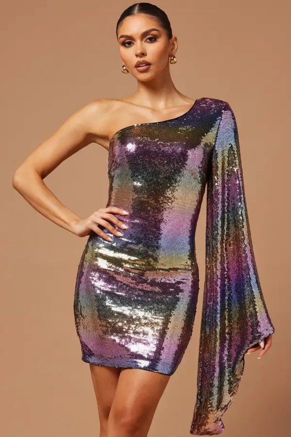 The Roxxi Sequin Mini Dress - Multi Color