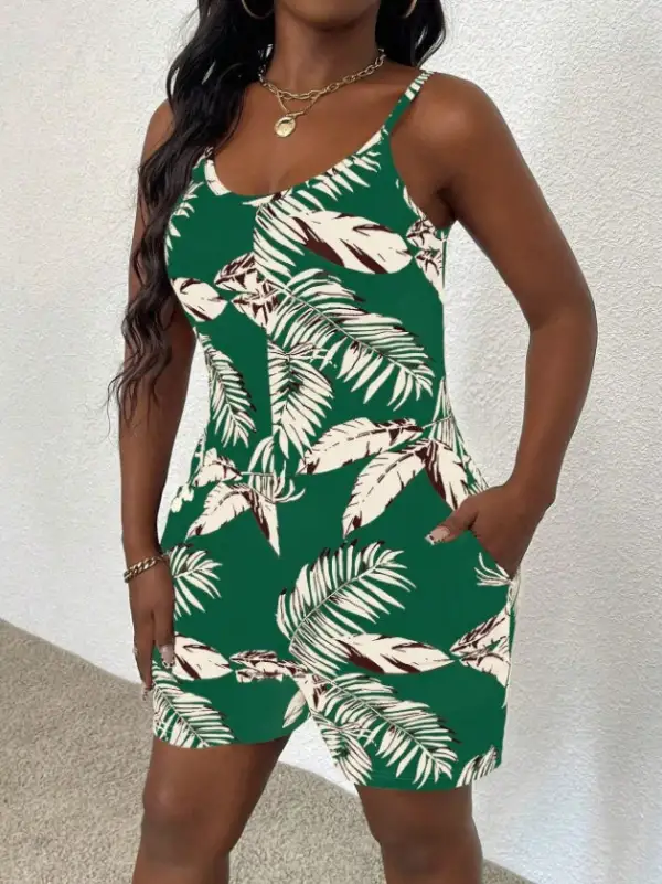 Romantic Floral-Print Halter-Neck Jumpsuit
