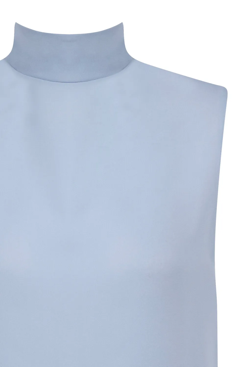 High Neck Blouse-Blue