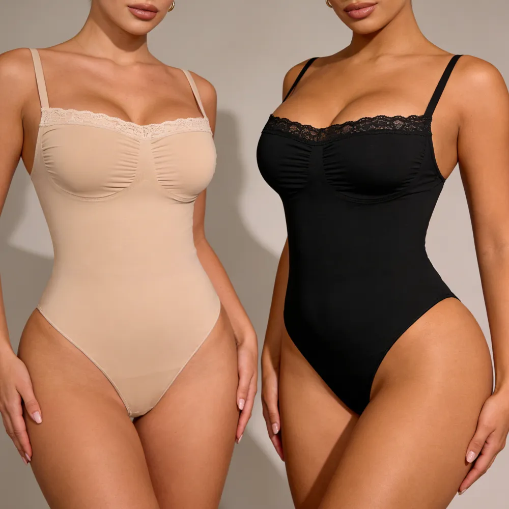 Sexy Lace Bodysuit Shapewear Tummy Control Butt Lifter Body Shaper Slimming Full Body Suit for Women
