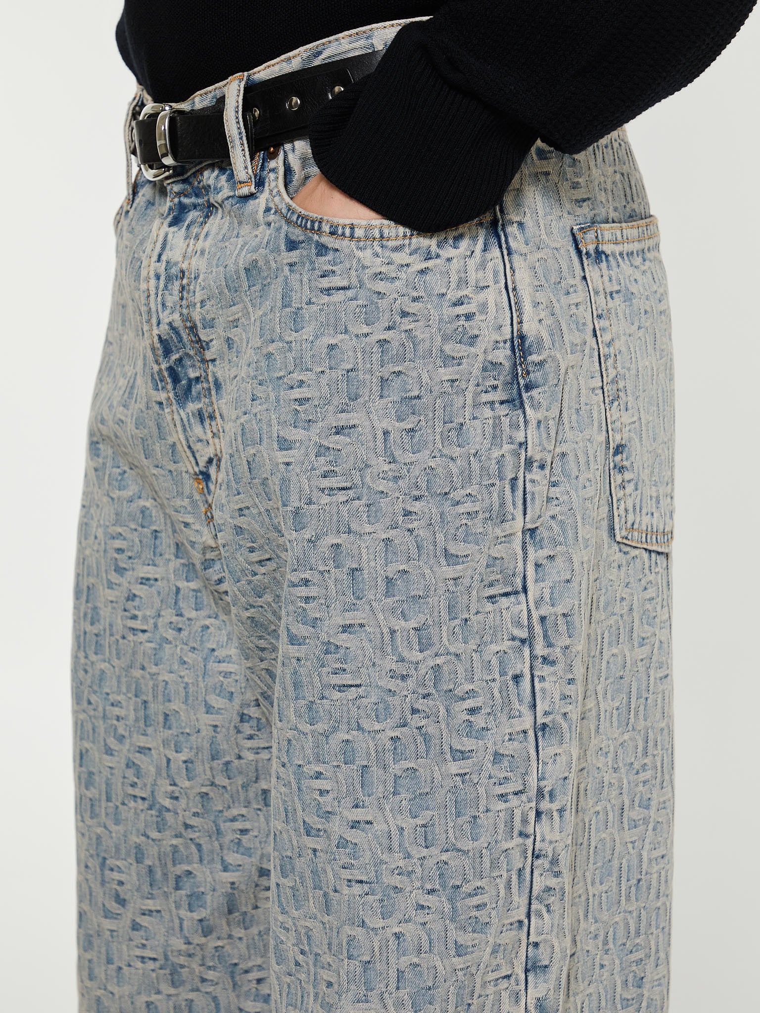 1981M Monogram Loose Fit Jeans in Blue and Beige