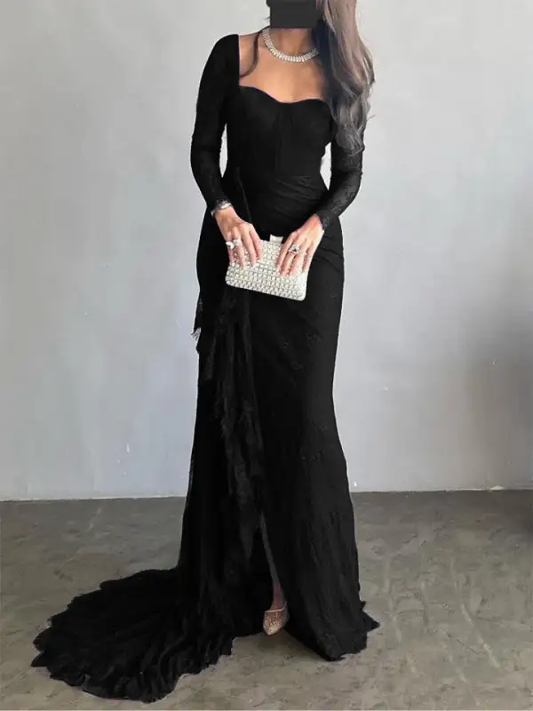 Mermaid Long Neck Maxi Dress
