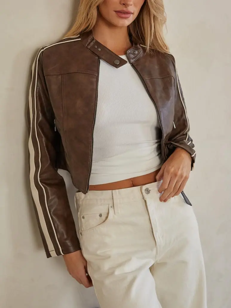 Leather Cropped Jacket