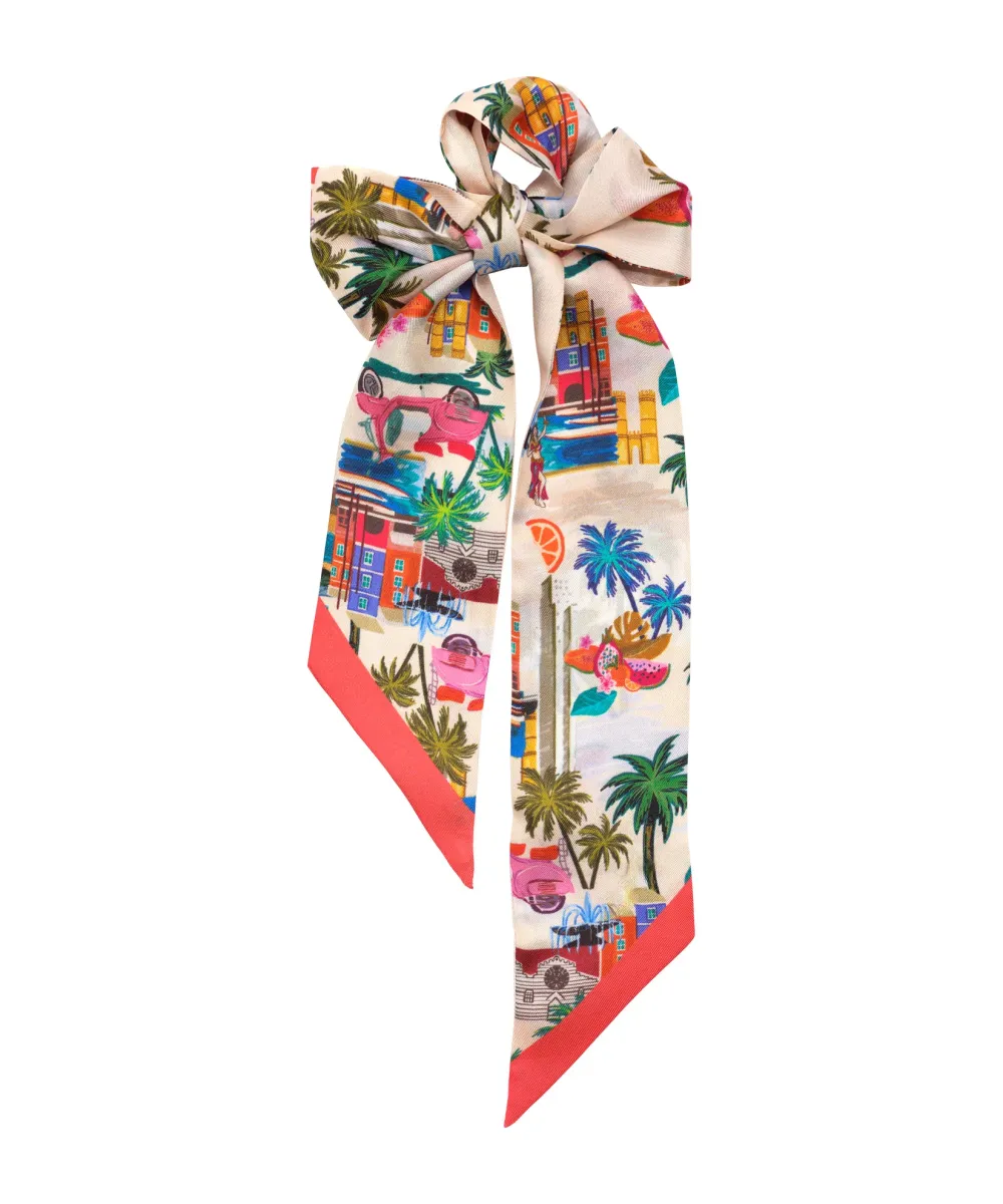 Art Graphic Casual Style Silk Ribbon Scarf