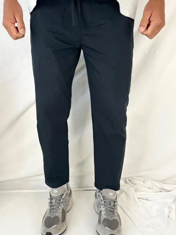 Simple And Comfortable Slim Navy Pant
