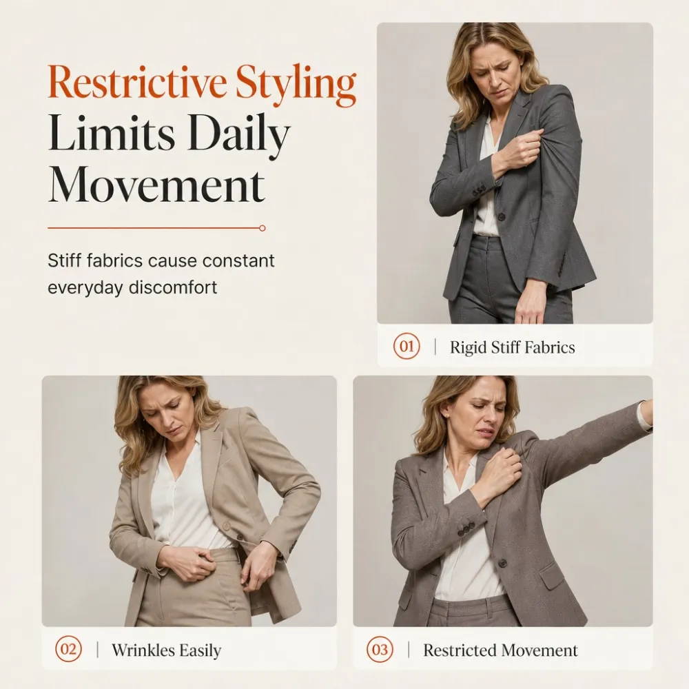 ⏰ 50% discount on season change - quality at half price!✨Women's Elegant Autumn 2 Piece Outfit Set with Retro Long Sleeve Coat and Simple Trousers