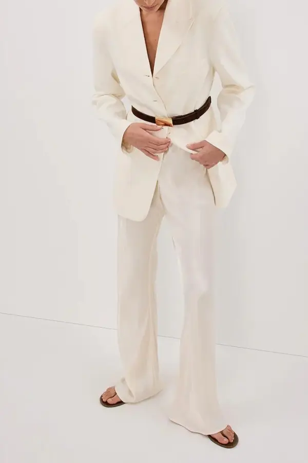 CREAM SATIN PANT