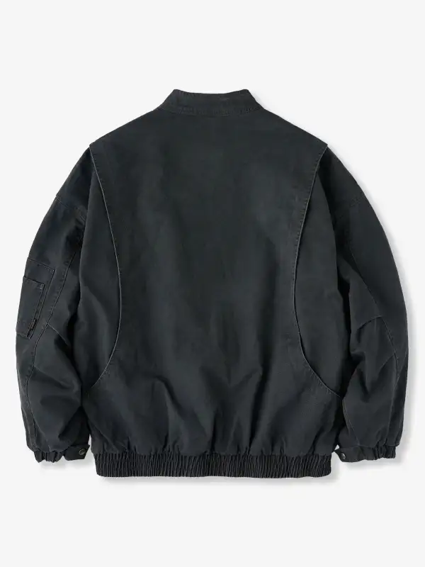 Men's Fleece Lined Washed Bomber Jacket