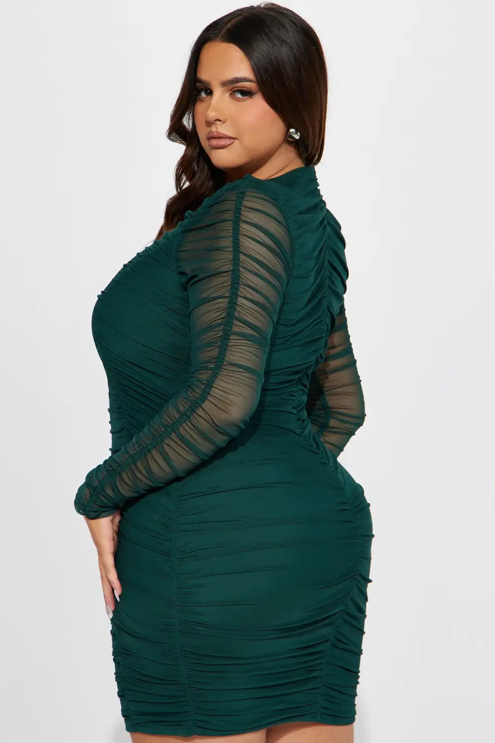 Halie Mesh Mini Dress - Hunter
