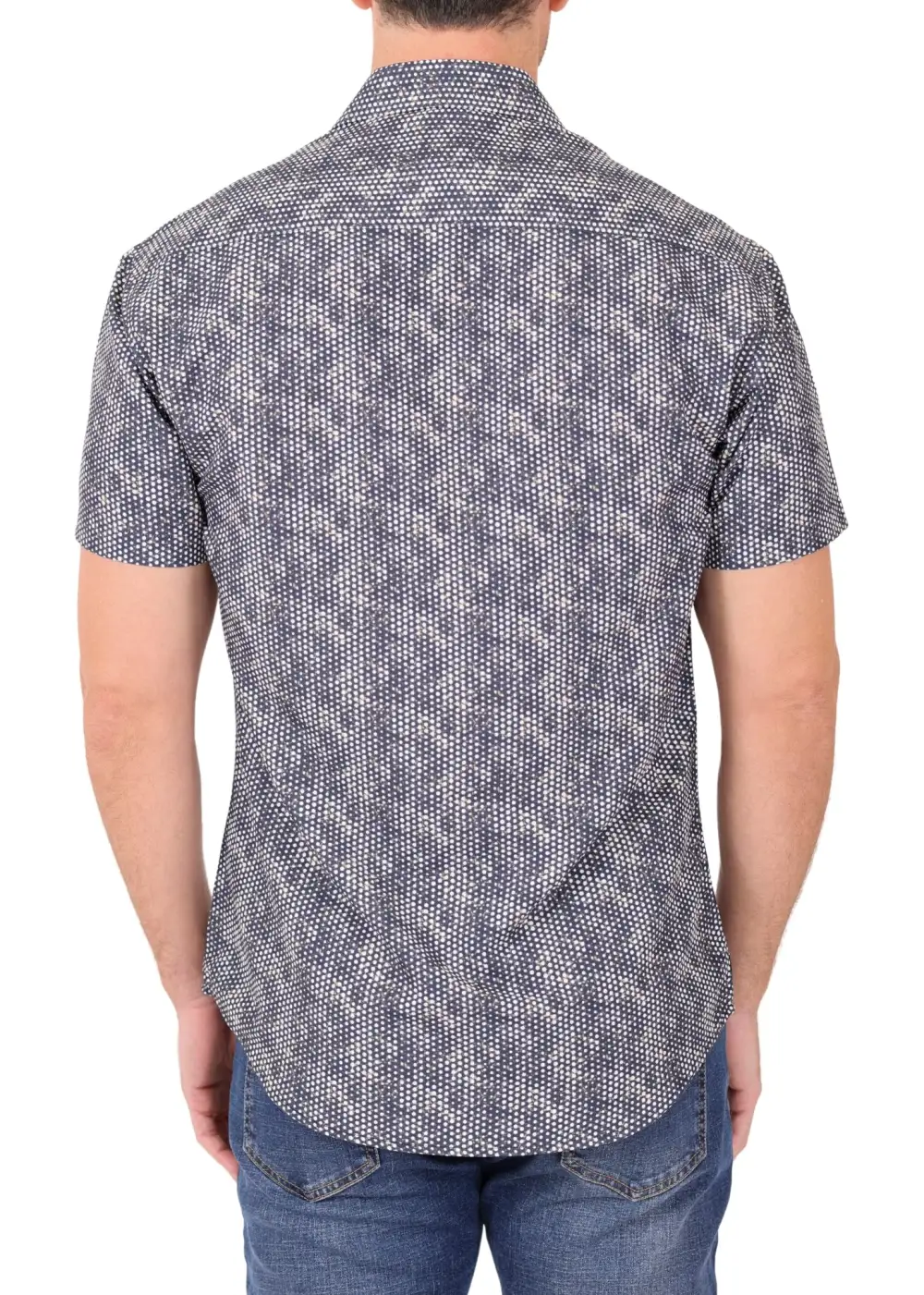Abstract Short Sleeve Button Shirt