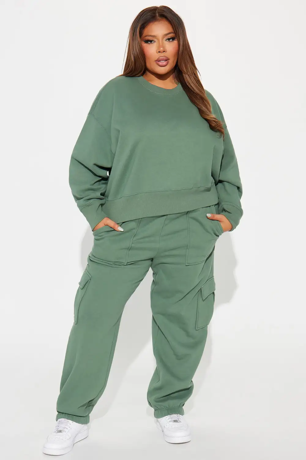Follow Me Around Sweatsuit - Sage