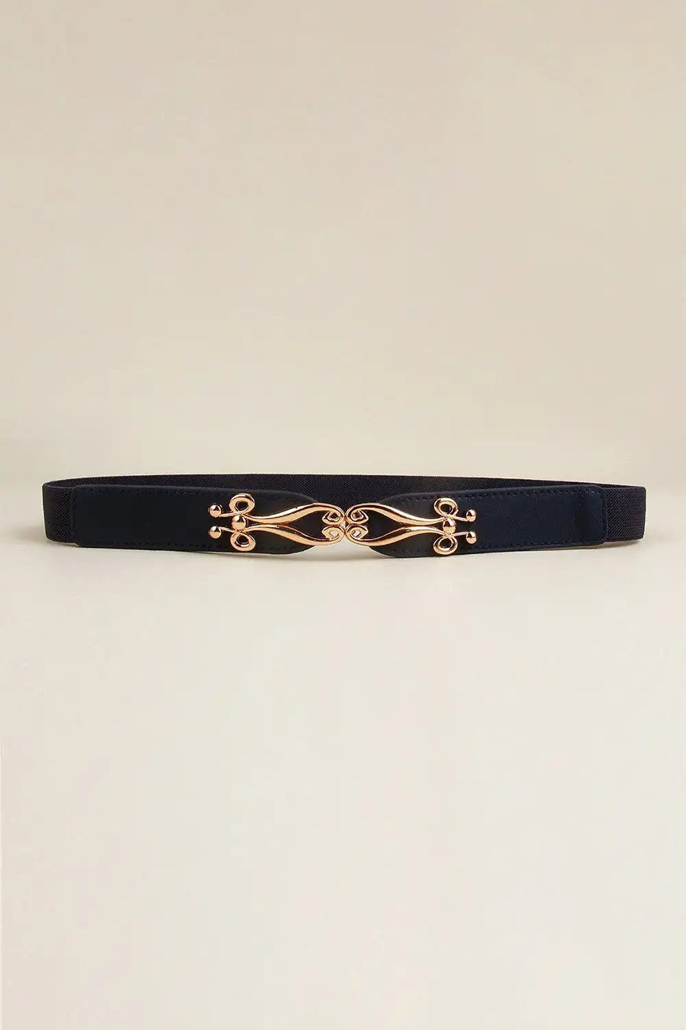 Polished Buckle Stretch Belt